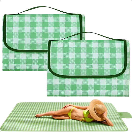 Pack 2 Alfombras Para Picnic Resistente Al Agua Manta Plegable Para Picnic Alfombra Picnic Impermeable Alfombra Para Playa Tela Oxford 2x1,5m Manta Camping Color Verde Okshop