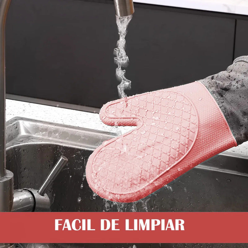 Guantes Para Horno Toma Ollas Guantes De Silicona Guante De Cocina Algodon Okshop Protector De Silicona Flexible 27 Cm Pack 2 Toma Olla Guante Silicona Manopla Rosa