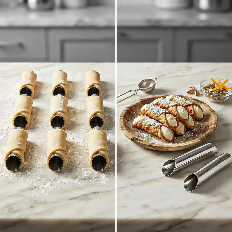 Pack 6 Moldes Reposteria Molde Cannoli Moldes De Cannol Tubos Okshop Moldes De Acero Inoxidable Para Croissant Moldes De... Gris
