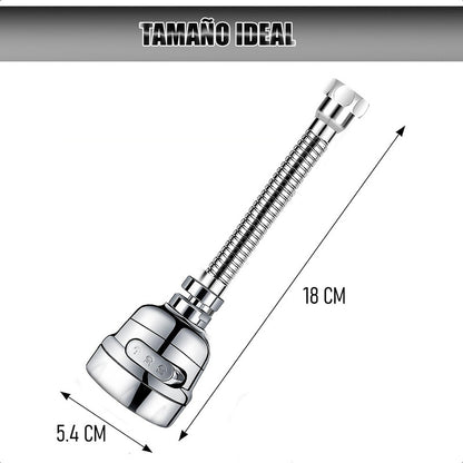 Cuello Flexible Giratorio Lavaplatos Extension Lavaplatos Plateado Brillante