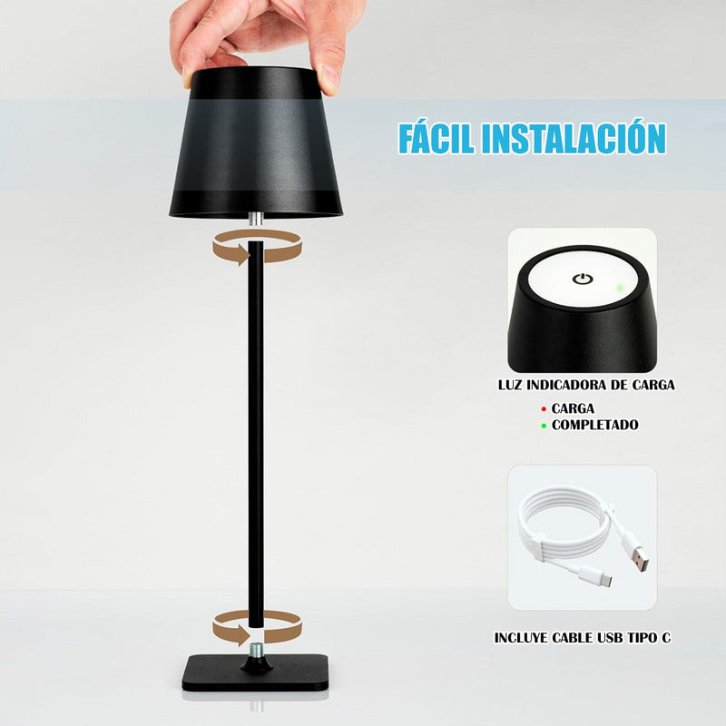 Lampara De Noche Lampara De Mesa Lampara Metalica Led Wayu
