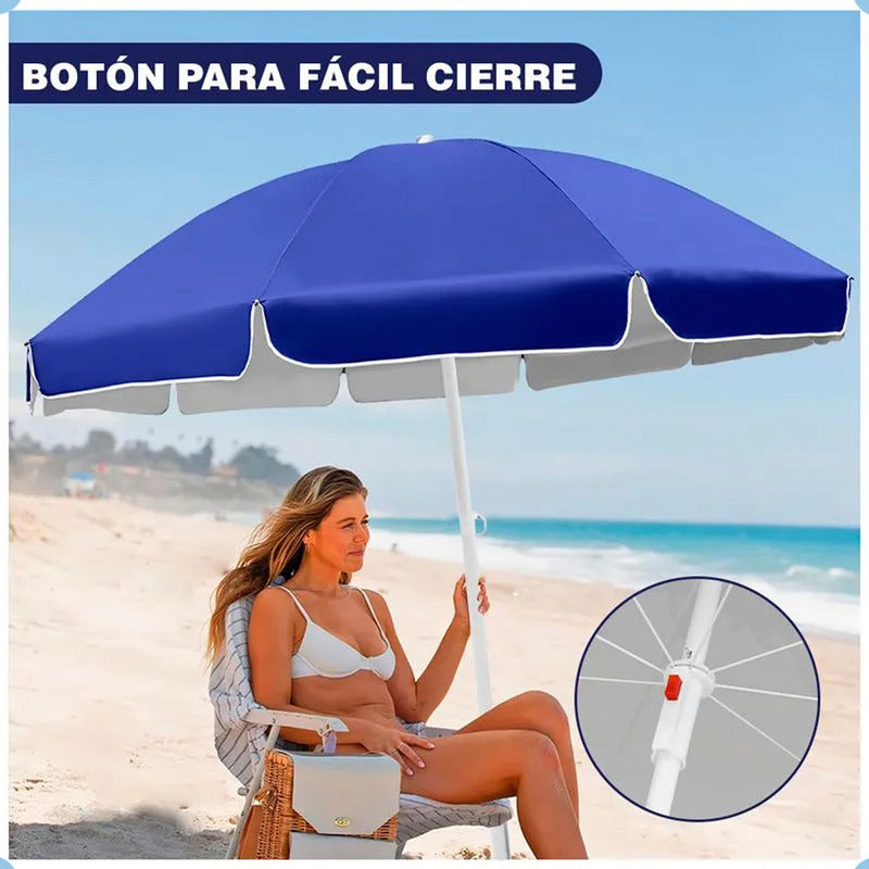 Pack X2 Quitasol Grande Sombrilla De Playa Verano 150 Cm