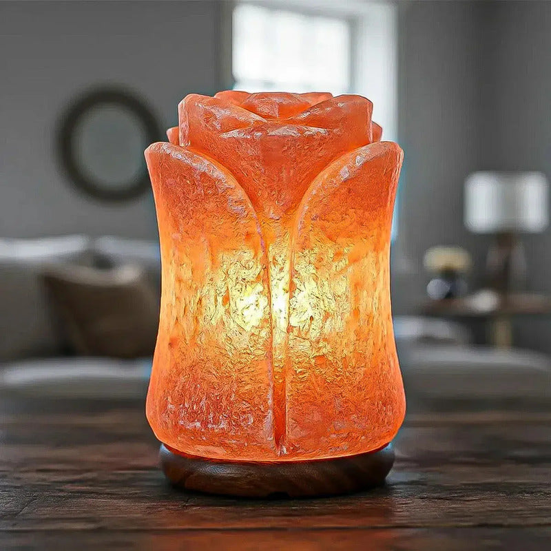 Lámpara De Sal Del Himalaya En Forma De Flor, Luz De Noche Para Dormitorio Y Decoración Del Hogar