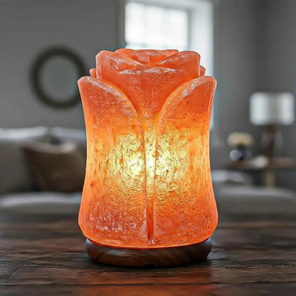 Lámpara De Sal Del Himalaya En Forma De Flor, Luz De Noche Para Dormitorio Y Decoración Del Hogar