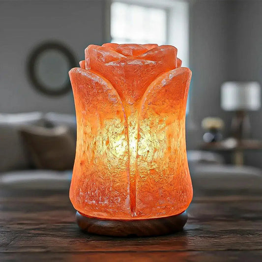 Lámpara De Sal Del Himalaya En Forma De Flor, Luz De Noche Para Dormitorio Y Decoración Del Hogar