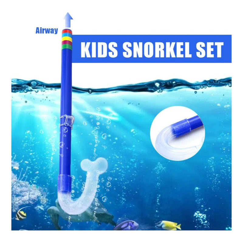 Máscara Snorkel Niños Okshop Ajustable Pvc Amarillo Línea Buceo
