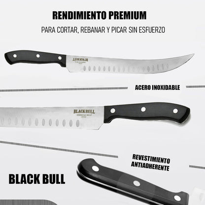 Cuchillo De Cocinero Rebanador Cuchillo Chef Profesional Negro