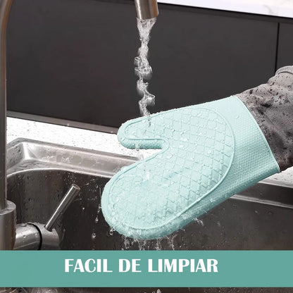 Guantes Para Horno Toma Ollas Guantes De Silicona Guante De Cocina Algodon Okshop Protector De Silicona Flexible 27 Cm Pack 2 Toma Olla Guante Silicona Manopla Verde Claro