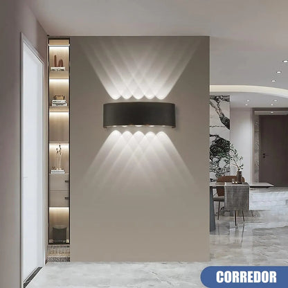 Aplique Muro Luces Led Para Muros Lampara De Pared 10w Luces Negro
