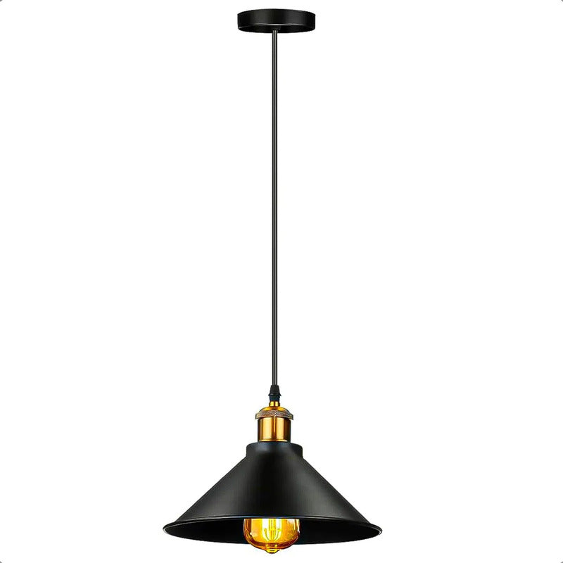 Lámpara Colgante Retro Techo Negro Okshop Led Cocina Comedor