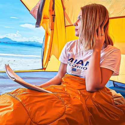Saco De Dormir Camping Saco De Dormir Adulto Saco De Dormir Naranja Derecho