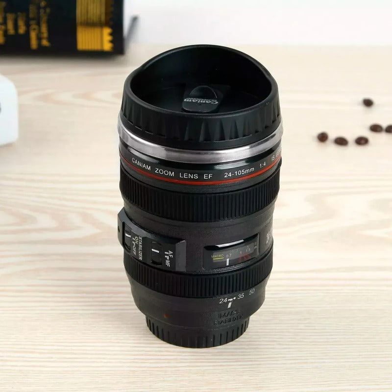 Tazon Taza Mug Vaso Lente Camara Termico Coffe Vaso Camara Tazones Grandes Acero Inoxidable 350ml Okshop Taza Caffé Plastica Tipo Camara Vaso Cafe Abs Vasos Para Cafe Negro/lente