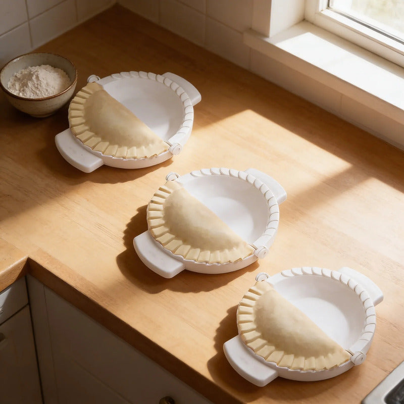 Pack 3 Molde Empanada 21cm Sellador Empanada Prensa Empanada Blanco
