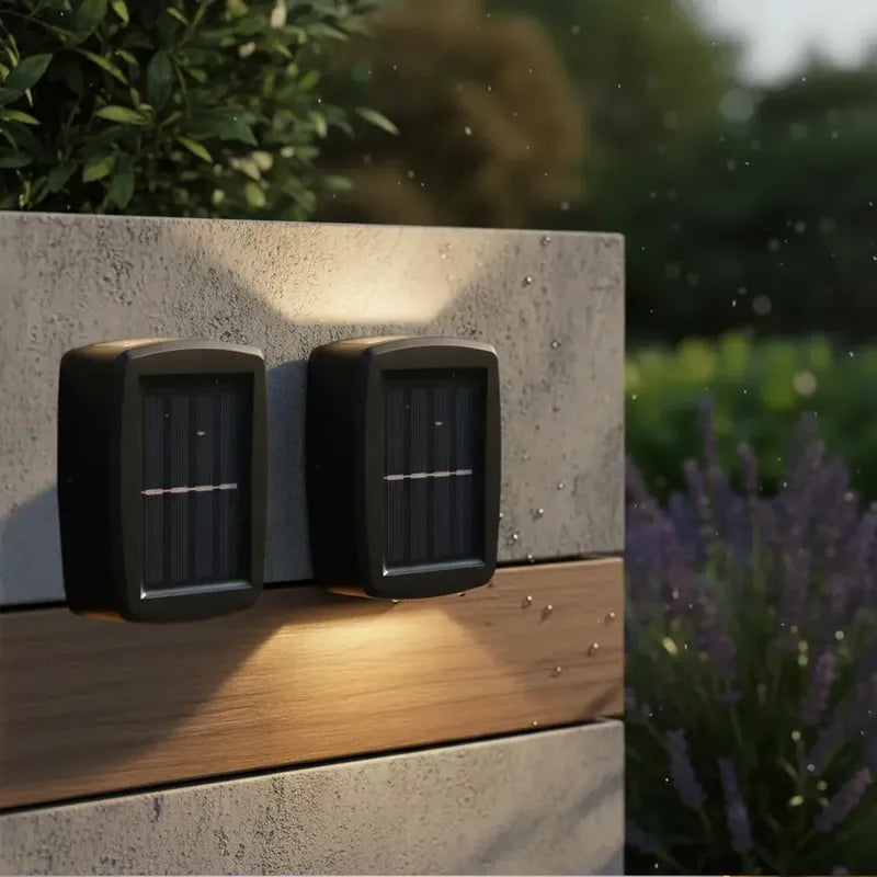 Pack 2 Aplique Pared Aplique Solar Muro Farol De Pared Solar Negro