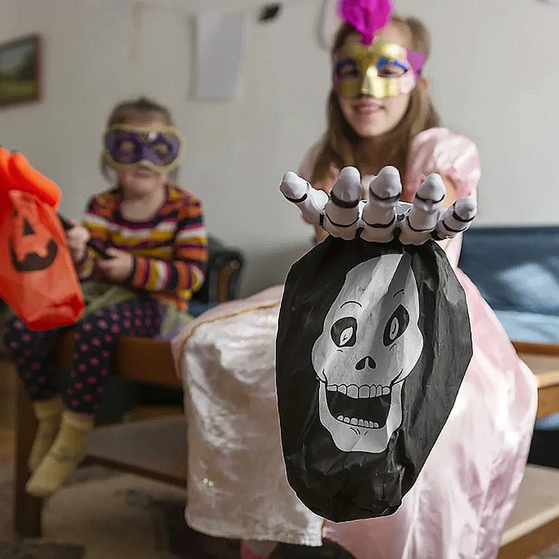 Bolsa Para Dulces Halloween Bolsa Dulces Fiestas Esqueleto Negro
