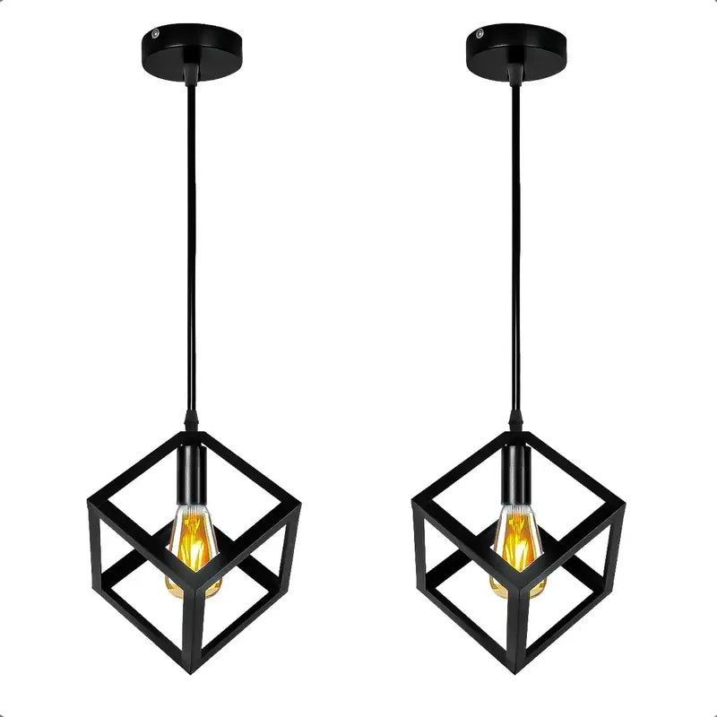 Pack 2 Lamparas Techo Lamparas Colgante Lamparas Comedor Negro