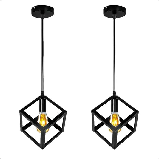 Pack 2 Lamparas Techo Lamparas Colgante Lamparas Comedor Negro
