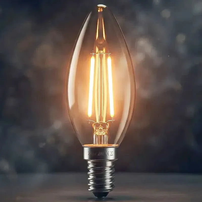 Ampolleta Led E14 Tipo Vela De 2w, Luz Cálida 2500k