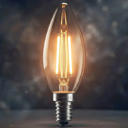 Ampolleta Led E14 Tipo Vela De 2w, Luz Cálida 2500k