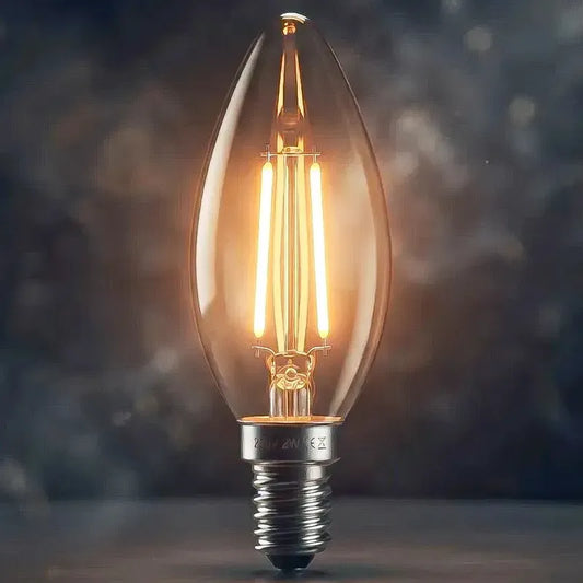 Ampolleta Led E14 Tipo Vela De 2w, Luz Cálida 2500k