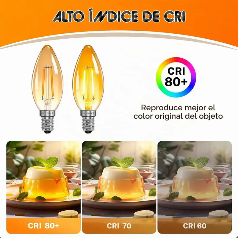 Ampolleta Led E14 Ampolleta 2w Ampolletas Led Vela Ampolleta Cálida