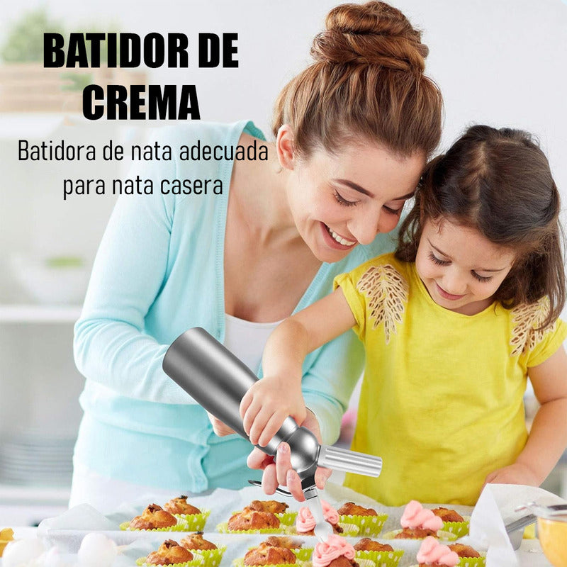 Sifon Crema Batida Dispensador Chantilly De Acero Inoxidable