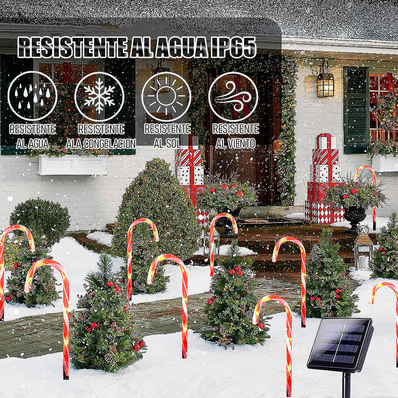 Estacas Navidad Pack5 Luces Navideñas Luces De Navidad Solar Amarillo