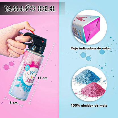 Pack 2 Polvos De Revelación De Sexo Spray Polvo 250ml Polvos Azul