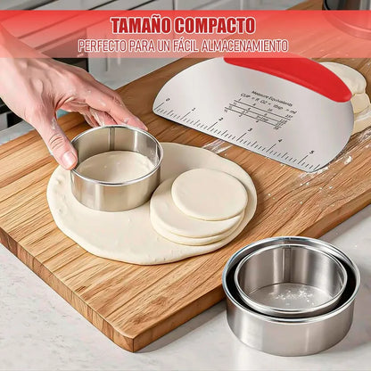 Pack 2 Espatula Cortador Masa Raspador Cortador Masa Acero Negro
