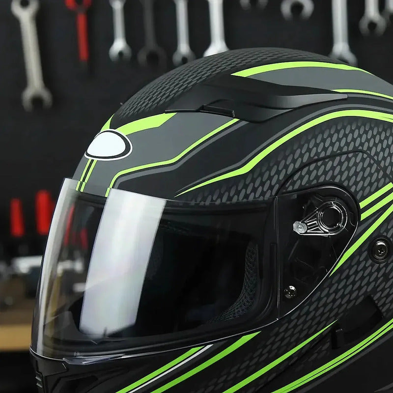 Casco De Moto Casco Para Moto Casco Abatible Casco Motocicleta Negro Xl Okshop Casco Moto Abatible Casco Multiproposito... Lisa Negro/verde