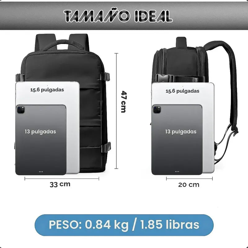 Mochila De Viaje Okshop Impermeable Para Notebook De 15.6  Con Usb Negro
