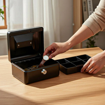 Cajas De Seguridad Mini Cajas Fuerte Guarda Dinero Con Llave Azul
