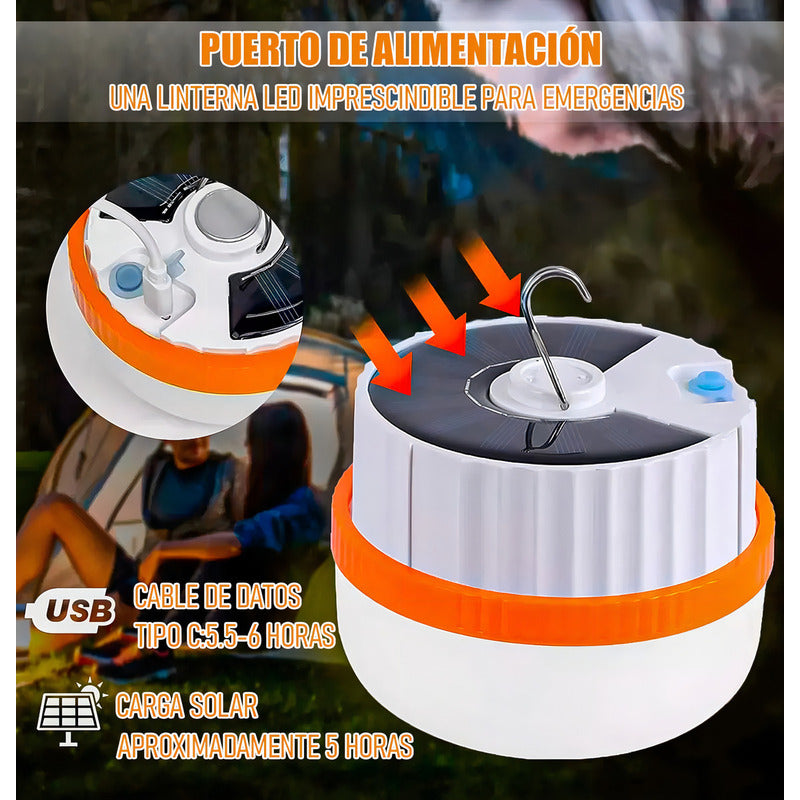 Lamparas Para Camping Lampara Solar Recargable Lampara Led Impermeable Lamparas Solares Para Camping Abs 3.7v Aire Libre Ip65 Lampara Camping Solar 150w 380lm Usb 3 Modos Luz Okshop