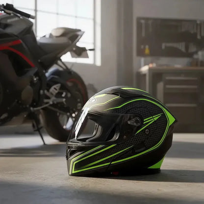 Casco De Moto Casco Para Moto Casco Abatible Casco Motocicleta Negro Xl Okshop Casco Moto Abatible Casco Multiproposito... Lisa Negro/verde