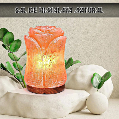 Lámpara De Sal Del Himalaya En Forma De Flor, Luz De Noche Para Dormitorio Y Decoración Del Hogar