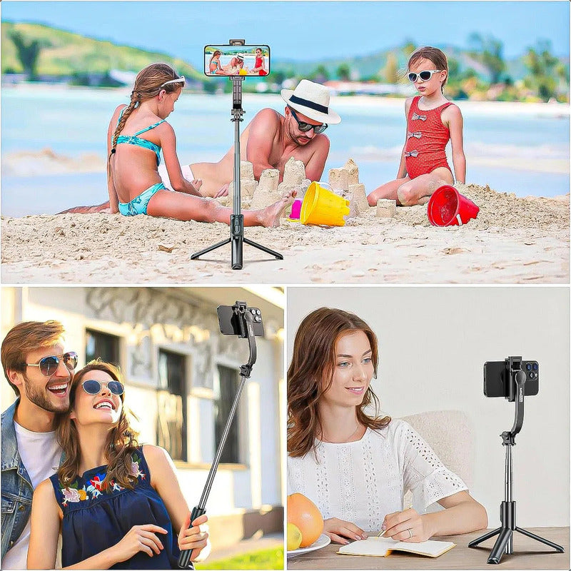 Trípode Selfie Extensible Para Celular Marca Okshop Negro 144cm