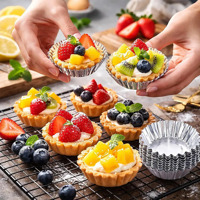 Moldes Tartaletas Molde Para Cupcakes Pack 6 Mini Moldes Tartaleta Okshop Moldes Para Tartas De Huevo Mini Moldes Metal Moldes Antiadherentes Moldes Para Horno Mini Moldes Para Tartaletas Gris