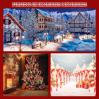 Estacas Navidad Pack5 Luces Navideñas Luces De Navidad Solar Amarillo