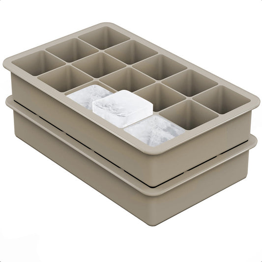 Pack X2 Molde Hielo Cubetas De Hielo Bandeja Silicona Hielo Marrón