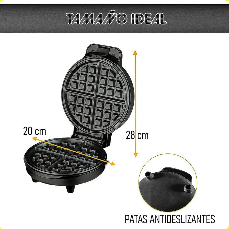 Waflera Okshop R.2213 1000w Teflón Antiadherente 4 Porciones Clásica Negro