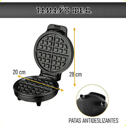 Waflera Okshop R.2213 1000w Teflón Antiadherente 4 Porciones Clásica Negro