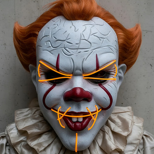 Mascara De Pennywise Con Luces Mascara De Payaso Halloween Amarillo Pennywise