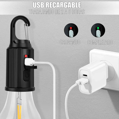 Ampolleta Recargable Ampolleta Camping Ampolletas Colgantes Ampolletas Recargables 15w Impermeable Aire Libre Ampolleta Led Tipo Bulbo 5v Ip44 Pesca Ampolleta Cálida/ovalado Okshop