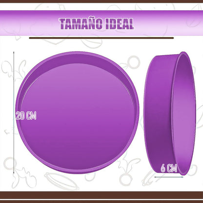Molde Para Torta Pack2 Moldes De Silicona Reposteria Redondo Turquesa