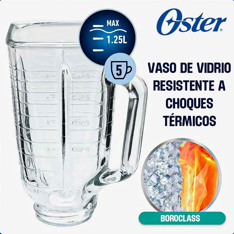 Vaso Licuadora Oster Vaso De Vidrio+tapa De Licuadora Oster