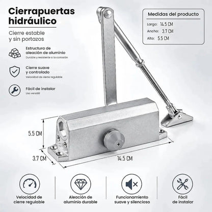 Brazo Hidráulico Para Puertas 25-35kg Cierra Puerta Automatico Okshop Cierrapuertas Hidráulico Brazo Hidráulico Cierra Puertas Cierre Automático De Puerta Hidráulico Silencioso Aluminio Okshop