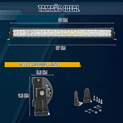 Barra 180w Focos Neblineros Led Pack2 Neblineros Led Barra Negro