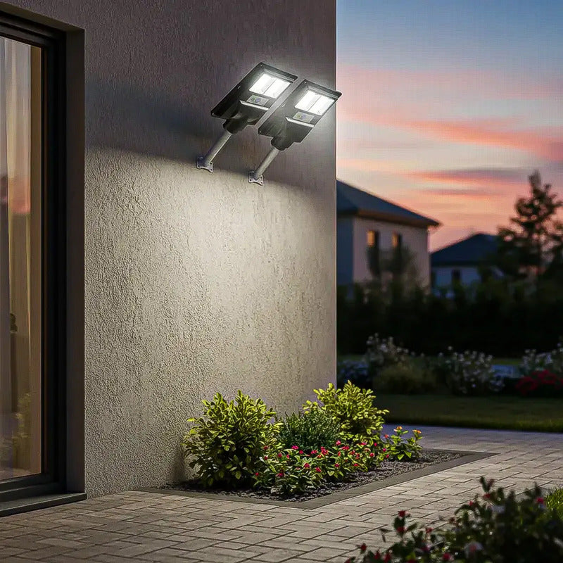 Pack 2 Foco Solar 60w Foco Solar Exterior Foco Solar Led 60w Negro Blanco Frío