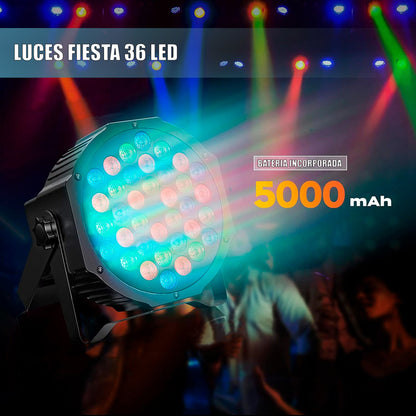 Foco Led Fiesta Luz Elestrodoscopica Led Luz Robotica 36 Led Negro