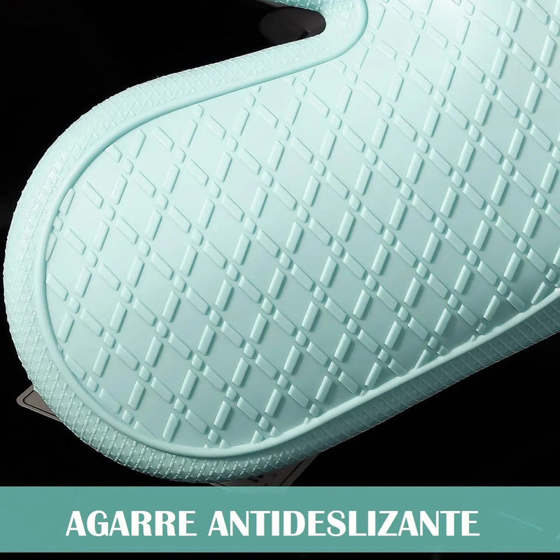 Manopla Silicona Okshop Guante Cocina Turquesa Marrón 27cm Algodón Color